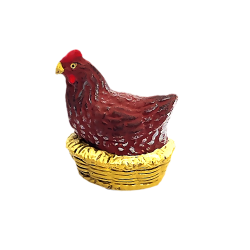 Poule rousse qui couve 7 cm